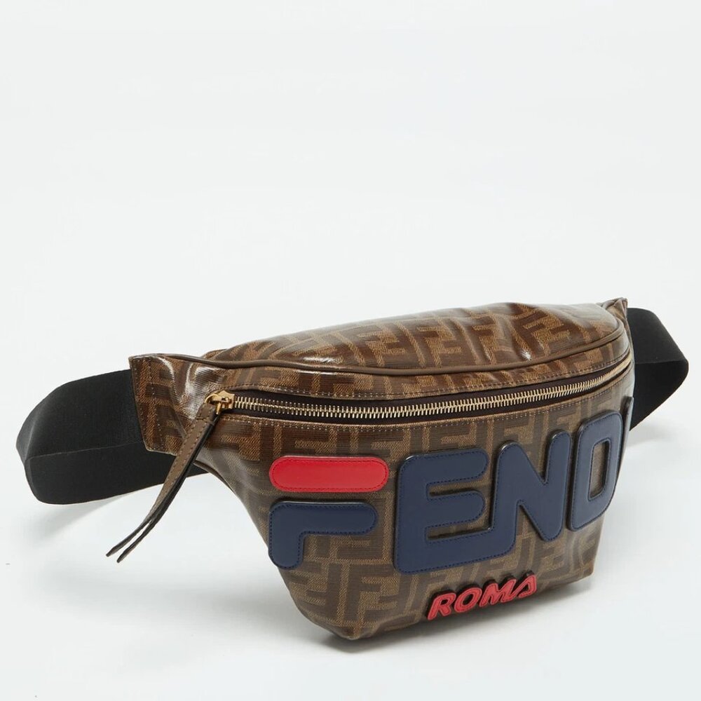 Fendi x Fila Brown Zucca Coated Canvas Mania Belt Bag 568-050225 - Picture 3 of 9